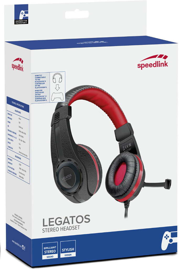 Speedlink kõrvaklapid + mikrofon Legatos PS4, must (SL-450302-BK) hind ja info | Kõrvaklapid | kaup24.ee