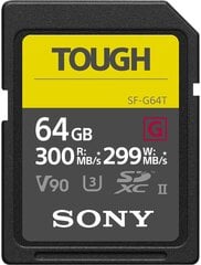 Карта памяти Sony SDXC 64GB G Tough UHS-II C10 U3 V90 цена и информация | Карты памяти | kaup24.ee