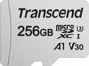 Карта памяти MICRO SDXC 256GB W/ADAP/C10 TS256GUSD300S-A TRANSCEND цена и информация | Карты памяти | kaup24.ee