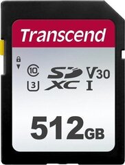 Карта памяти SDXC 512 ГБ/C10 TS512GSDC300S TRANSCEND цена и информация | Карты памяти для телефонов | kaup24.ee