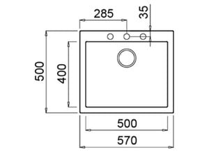 TEKA Вставка под мойку FORSQUARE 50.40 TG серый цена и информация | Раковины на кухню | kaup24.ee