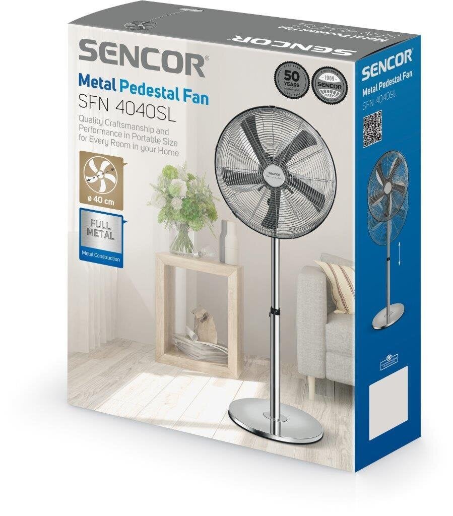 Põrandaventilaator Sencor SFN4040SL, hõbedane hind ja info | Ventilaatorid | kaup24.ee