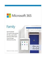 Microsoft 365 Family 6GQ-01150 Up to 6 P цена и информация | Программное обеспечение для офиса | kaup24.ee