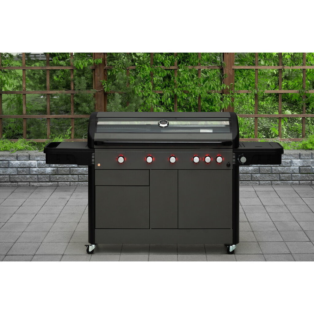 Gaasigrill Mustang Sapphire 5+1+1 must, 204 x 59 x 117 cm hind ja info | Grillid | kaup24.ee