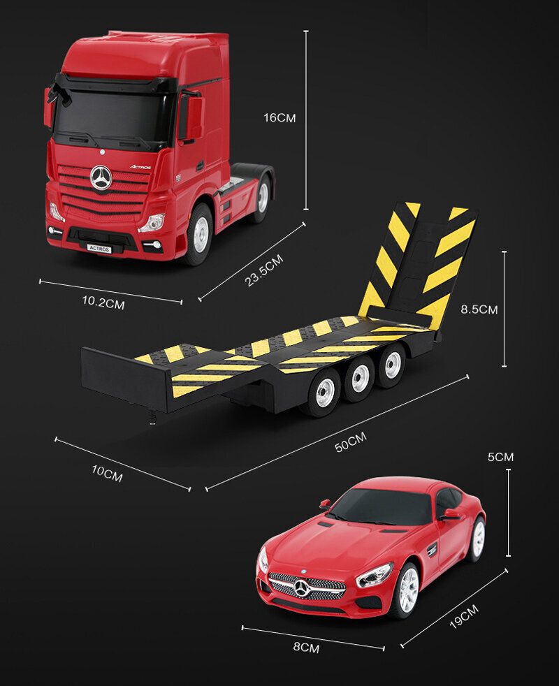 RASTAR veoauto autoga 1:26 RC Mercedes-Benz Actros, 74940 цена и информация | Poiste mänguasjad | kaup24.ee