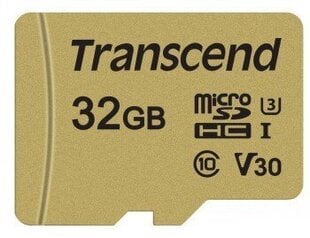 Transcend Microsdhc UHS-3/V30 32GB W/Adapter цена и информация | Карты памяти для фотоаппаратов, камер | kaup24.ee