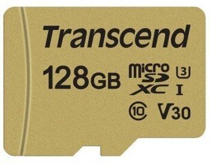 TRANSCEND GOLD 500S MICROSD W/ADP (V30) R95/W60 128GB цена и информация | Карты памяти | kaup24.ee