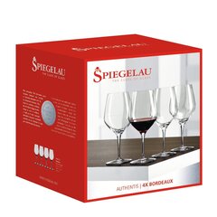 Spiegelau Authentis Bordeaux punaveini klaas, 4 tk цена и информация | Стаканы, фужеры, кувшины | kaup24.ee