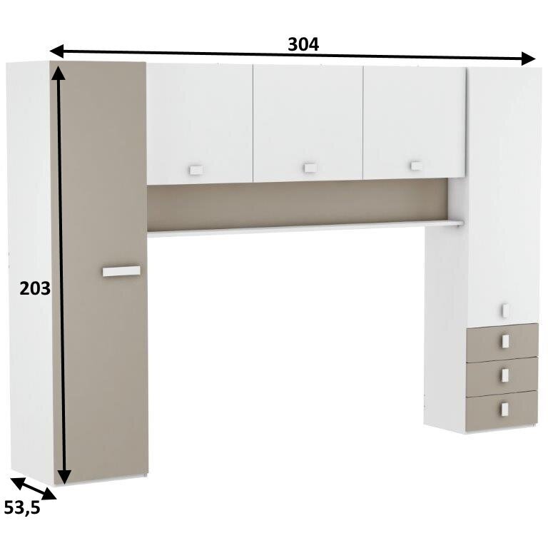 Kapp Tidy, valge/savihall hind ja info | Kapid | kaup24.ee