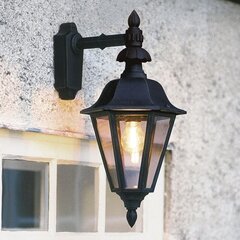 Настенный уличный светильник Konstsmide с нисходящим куполом Pallas, черный цена и информация | Уличное освещение | kaup24.ee