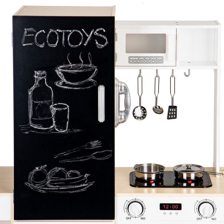 Ecotoys puidust XXL köök, pesumasinaga hind ja info | Tüdrukute mänguasjad | kaup24.ee