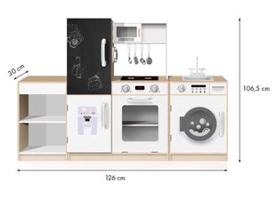 Детская деревянная кухонька с доской для рисования, Ecotoys цена и информация | Игрушки для девочек | kaup24.ee