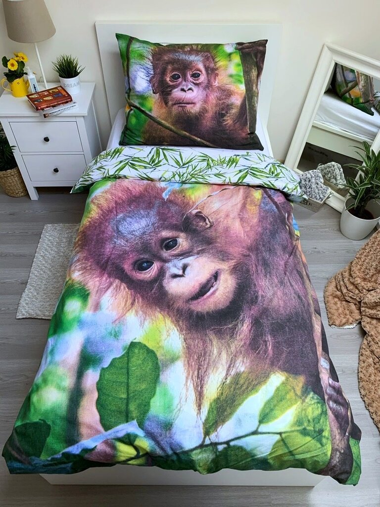 Voodipesukomplekt Orangutan, 140 x 200 cm + padjapüür 70 x 90 cm hind ja info | Voodipesukomplektid | kaup24.ee