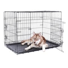 Клетка для собак, две двери, размер M цена и информация | Переноски, сумки | kaup24.ee