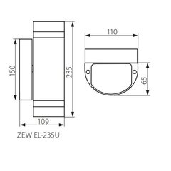 Seinavalgusti Kanlux ZEW EL-235U-B 2x35W GU10 IP44, must hind ja info | Aia- ja õuevalgustid | kaup24.ee