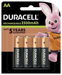 Duracell Rechargeable Accu Stay Charged 2500 мАч HR6 AA (LR6), 4 шт. цена и информация | Батарейки | kaup24.ee