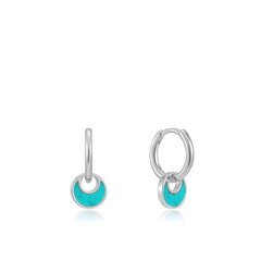 Ania Haie hõbekõrvarõngad Tidal Turquoise Crescent Huggie Hoops 901028201 цена и информация | Серьги | kaup24.ee