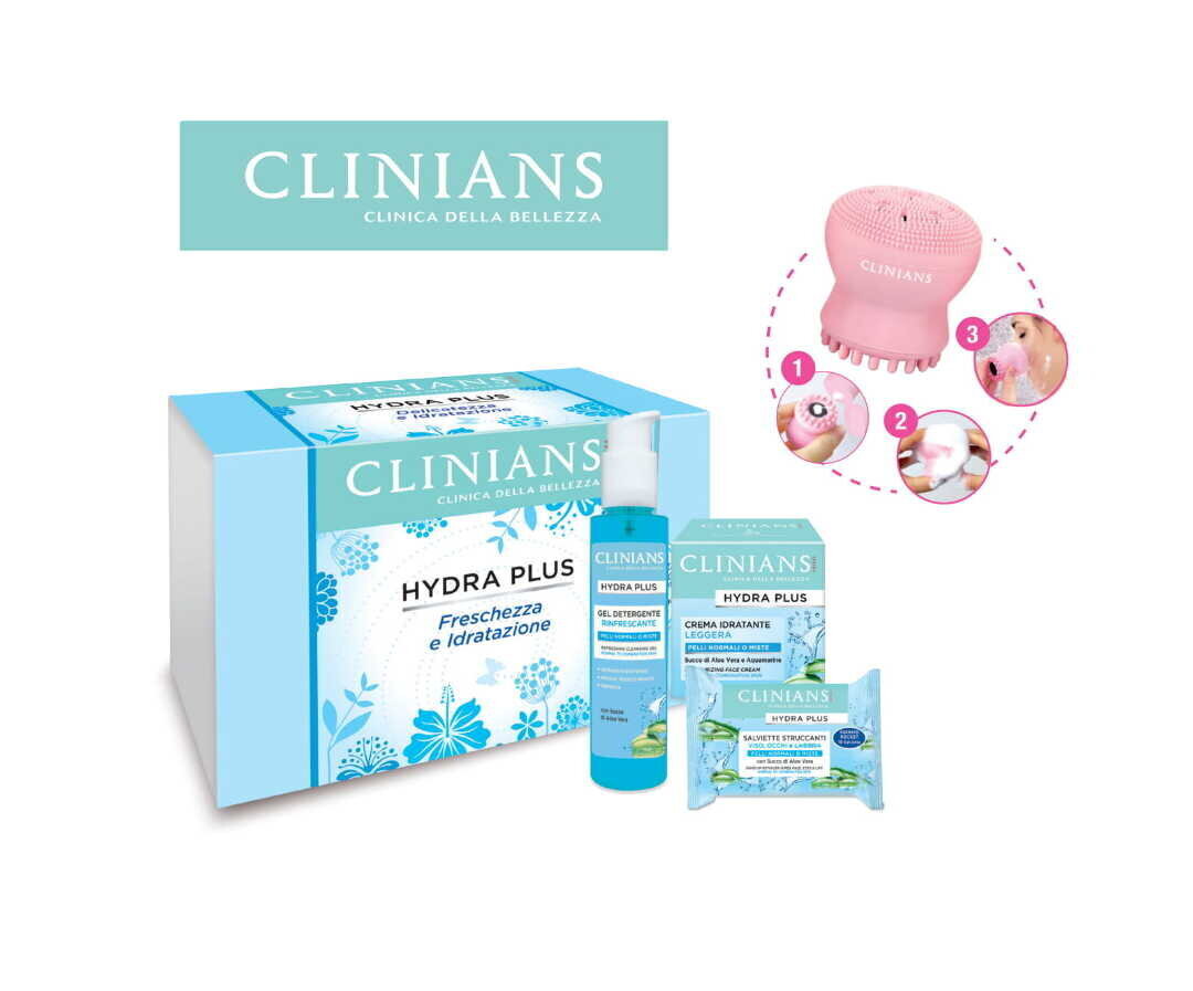 Clinians Hydra Plus Kinkekomplekt Normaalsele näonahale näopuhastusharjaga 50 ml + 150 ml hind ja info | Näokreemid | kaup24.ee