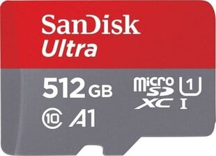 Memory card SanDisk Ultra Android microSDXC 512GB 120MB/s A1 Cl.10 UHS-I (SDSQUA4-512G-GN6MA) цена и информация | Карты памяти | kaup24.ee