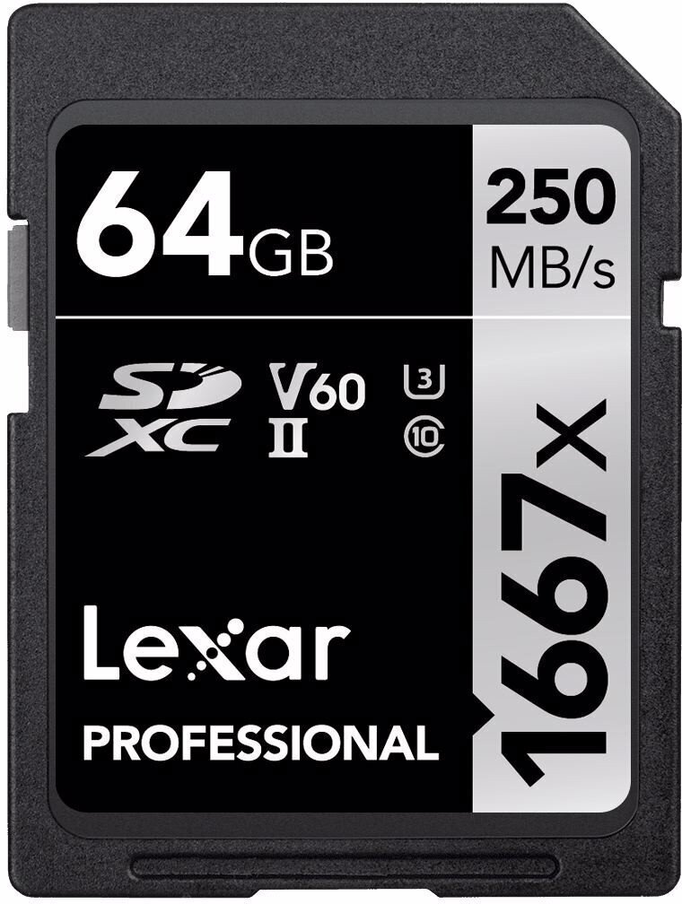 Lexar mälukaart SDXC 64GB Pro 1667x U3 V60 250MB/s цена и информация | Fotoaparaatide mälukaardid | kaup24.ee