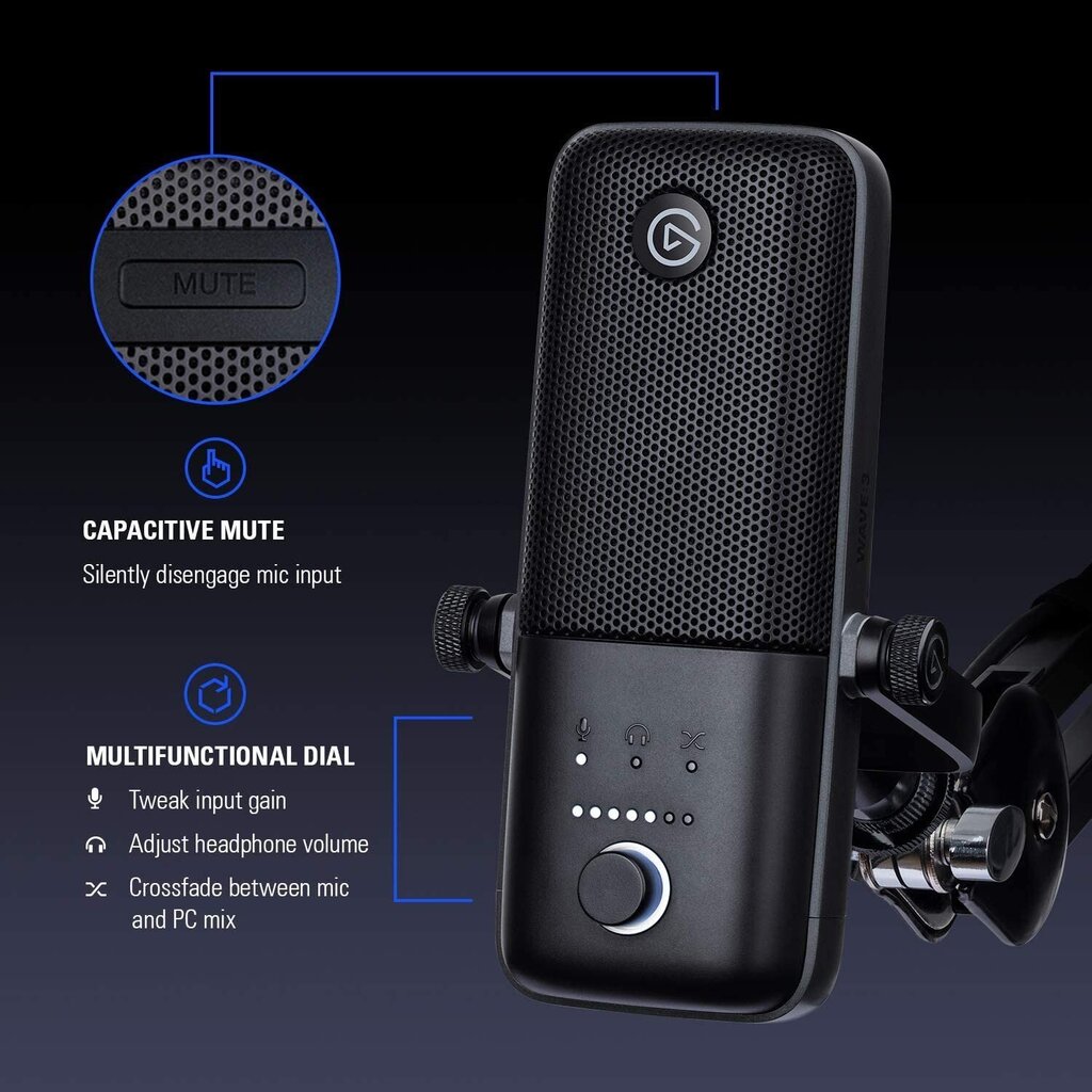 Mikrofon Elgato Wave:3 hind ja info | Mikrofonid | kaup24.ee