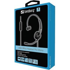 Juhtmega kõnekeskuse peakomplekt/kõrvaklapid mikrofoniga SANDBERG USB Office Pro hind ja info | Kõrvaklapid | kaup24.ee