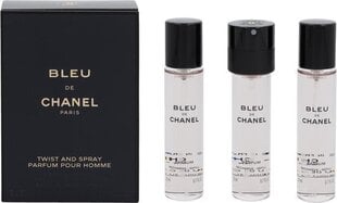 Chanel Bleu de Chanel Pour Homme EDT kinkekomplekt meestele 3 x 20 ml hind ja info | Meeste parfüümid | kaup24.ee