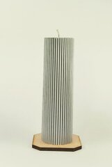 Sojavahast küünal, Silinder, hall, 5,5x19,5 cm, 500 g hind ja info | Küünlad, küünlajalad | kaup24.ee