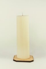 Sojavahast küünal, Silinder, kreemikas, 5,5x19,5 cm, 500 g hind ja info | Küünlad, küünlajalad | kaup24.ee