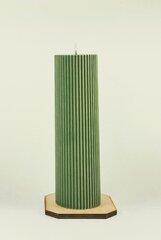 Зеленая свеча из соевого воска, Цилиндр, 5,5x19,5 см., 500 г цена и информация | Подсвечники, свечи | kaup24.ee