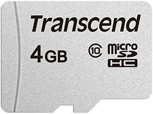 Memory Micro SDHC 4GB/CLASS10 TS4GUSD300S Transcend hind ja info | Mobiiltelefonide mälukaardid | kaup24.ee