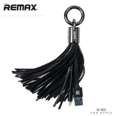 Remax RC-053i Дизайн Брелок для ключей с Apple Lightning кабелемданных и заряда  (MD818) Черный цена и информация | Кабели для телефонов | kaup24.ee