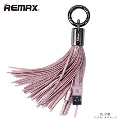 Remax RC-053i Дизайн Брелок для ключей с Apple Lightning кабелемданных и заряда  (MD818) Розовый цена и информация | Кабели для телефонов | kaup24.ee