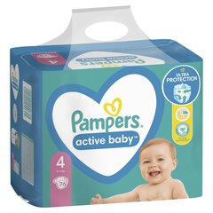 Подгузники PAMPERS Active Baby, Giant Pack, 4 размер, 9-14 кг, 76 шт. цена и информация | Пеленки | kaup24.ee