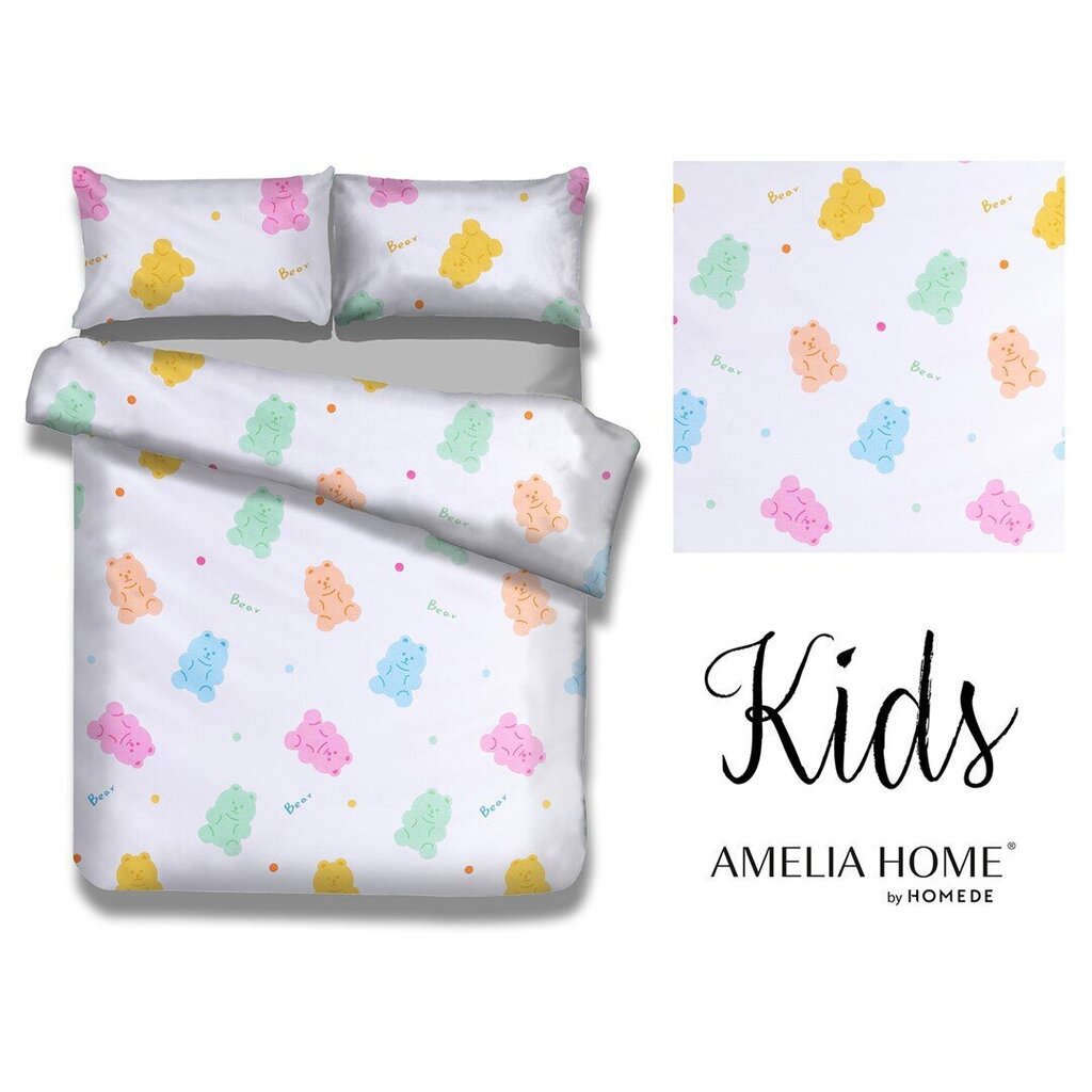 AmeliaHome voodipesukomplekt Candybears 135 x 200 cm + padjapüürid 40 x 60 cm + 80 x 80 cm цена и информация | Beebide ja laste voodipesu | kaup24.ee