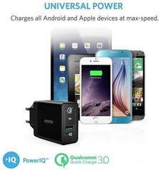 Kiirlaadija Anker QC 3.0 A2013L11 цена и информация | Зарядные устройства для телефонов | kaup24.ee