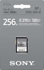 Карта памяти Sony SF-E256 256 GB, SDXC, Flash memory  цена и информация | Карты памяти для фотоаппаратов, камер | kaup24.ee