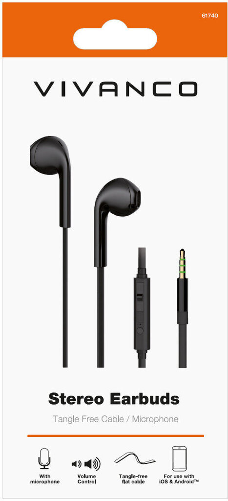 Vivanco kõrvaklapid Stereo Earbuds (61740) hind ja info | Kõrvaklapid | kaup24.ee