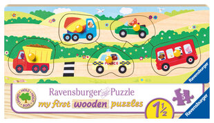 Ravensburger деревянный пазл 5 шт. Машинки цена и информация | Пазлы | kaup24.ee