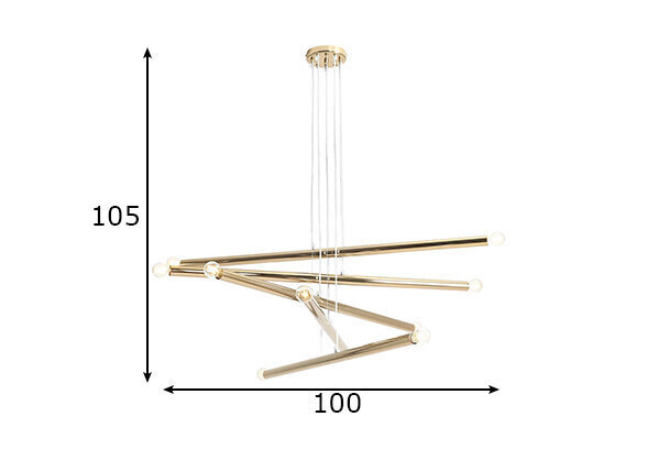 Laelamp Tubo, kuldne 891134724 hind ja info | Laelambid | kaup24.ee