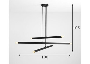 Laelamp Tubo, must 891134722 hind ja info | Rippvalgustid | kaup24.ee