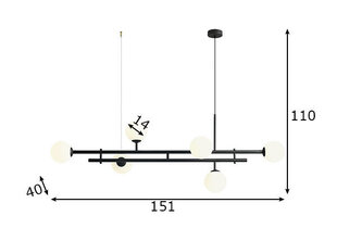 Laelamp Harmony, must 891134726 hind ja info | Rippvalgustid | kaup24.ee