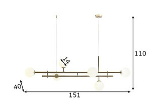 Laelamp Harmony, kuldne 891134727 цена и информация | Люстры | kaup24.ee