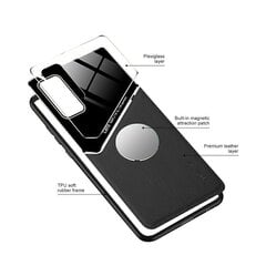 Mocco Lens Leather Back Case for Apple iPhone 12 Black hind ja info | Telefoni kaaned, ümbrised | kaup24.ee
