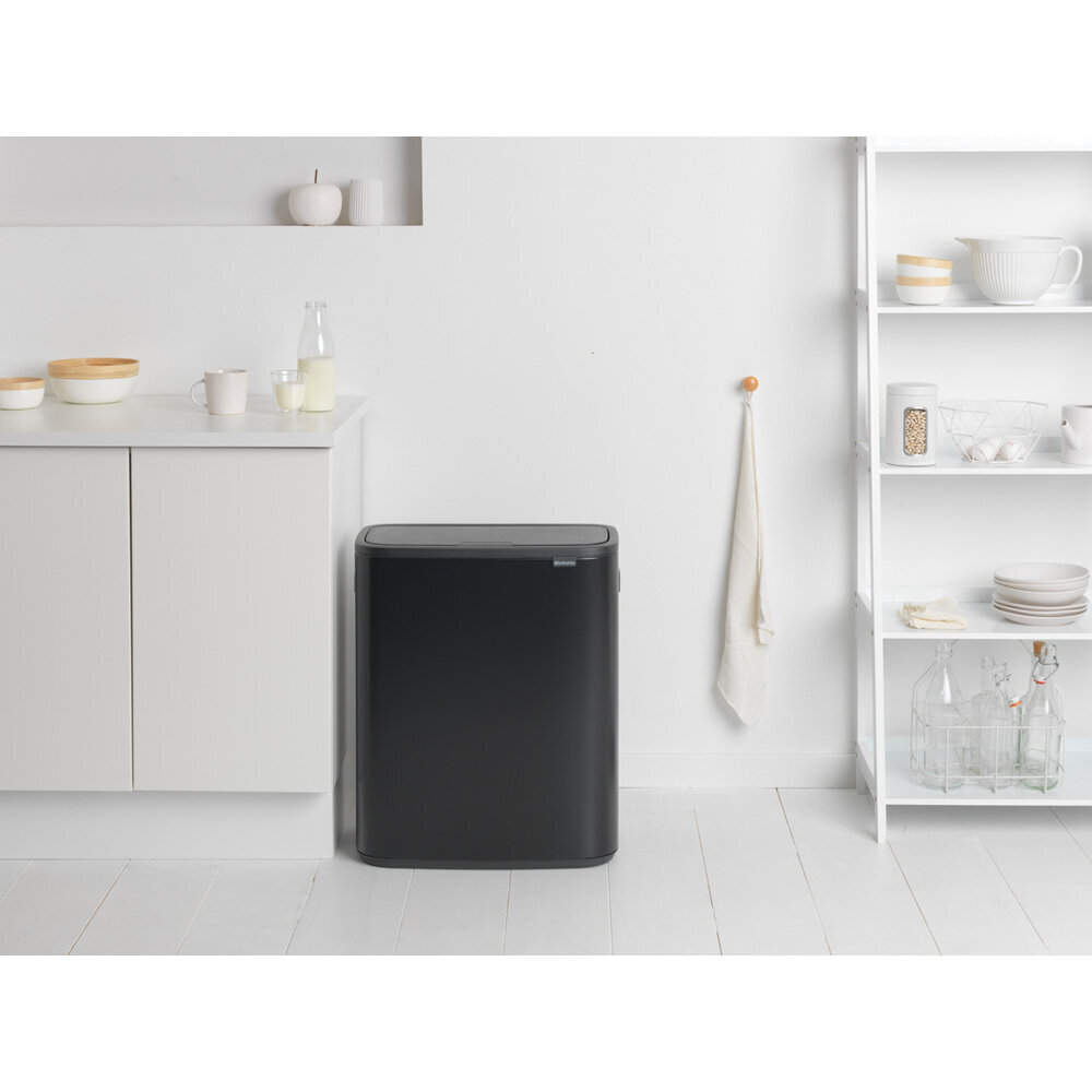 Prügikast, Bo Touch Bin 2x30L Matt Black hind ja info | Prügikastid | kaup24.ee