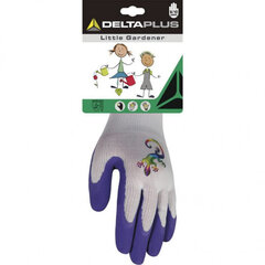 Перчатки детские Delta Plus, полиэстер, латексная пена на ладони, фиолетовые 4 (8/1 4 (8/10 Y) цена и информация | Рабочие перчатки | kaup24.ee