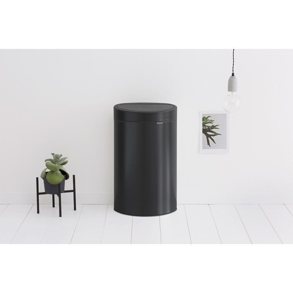 Prügikast, Touch Bin 40L Matt Black цена и информация | Prügikastid | kaup24.ee