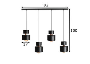 Laelamp Kadm, must 891165121 hind ja info | Rippvalgustid | kaup24.ee