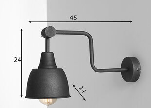 Seinalamp Frik, must hind ja info | Seinavalgustid | kaup24.ee