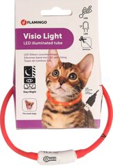 FLAMINGO KASSI LED KAELARIHM VISIO USB 20-35CM PUNANE цена и информация | Поводки и ошейники для кошек | kaup24.ee